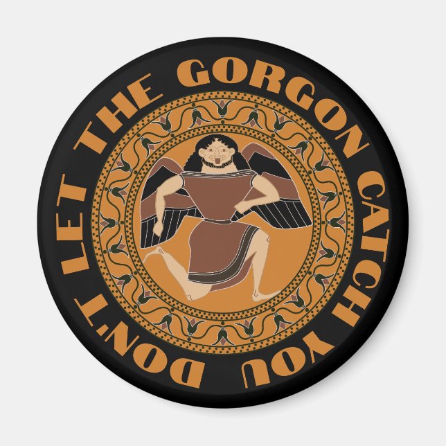 Gorgon: Terracotta kylix Siana kopp Magnet (Framsidan)