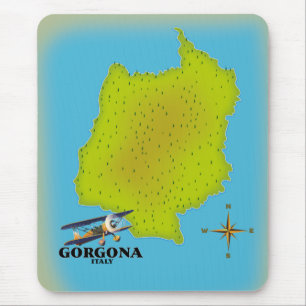 Gorgona Italien karta reseaffisch. Musmatta