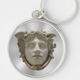 Gorgoneion Rund Silverfärgad Nyckelring