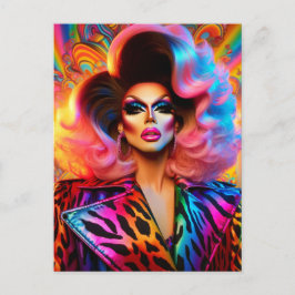 Gorgous 1980-talet Drag Queen Vykort