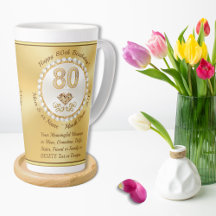 Gorgous, 80 Birthday Mugg, för Lattes, kaffe