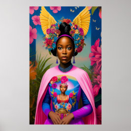Gorgous African princess med vingar Poster