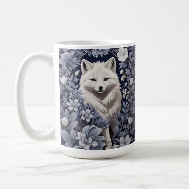 Gorgous Arctic Fox William Morris Inspired Kaffemugg (Vänster)