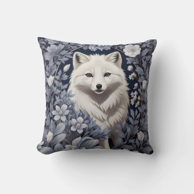 Gorgous Arctic Fox William Morris Inspired Kudde (Framsida)