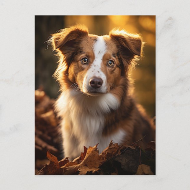 Gorgous Autumn Austrailian Shepherd Vykort (Framsida)