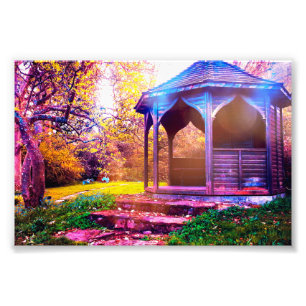 Gorgous Autumn Scenery Borde Backe Gardens Fototryck