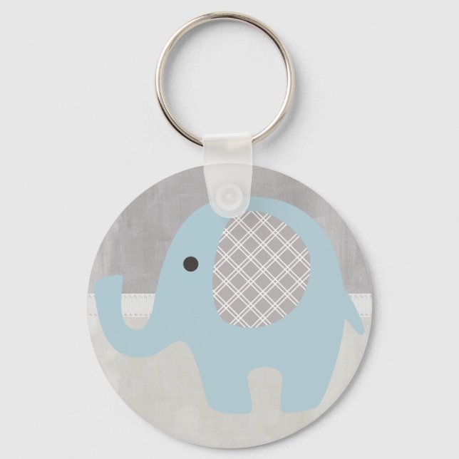 Gorgous Baby Elephant in Blue Nyckelring (Framsida)