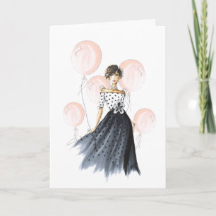 "Gorgous Birthday" Mode Illustrated Birthday Kort