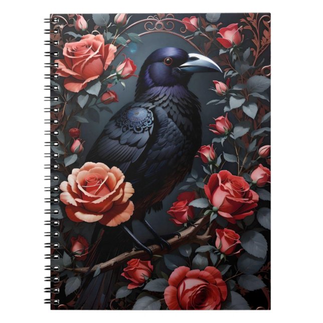 Gorgous Black Raven Ro Garden Anteckningsbok (Framsidan)