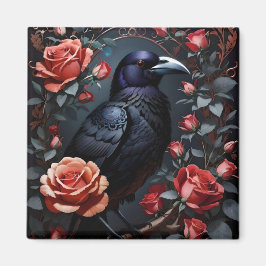 Gorgous Black Raven Ro Garden Magnet