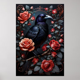 Gorgous Black Raven Ro Garden Poster