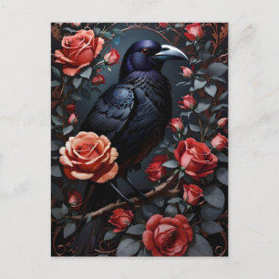 Gorgous Black Raven Ro Garden Vykort
