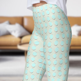 Gorgous Blue and honeyDew Polka Dot Mönster Leggings