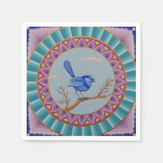 Gorgous Blue Wren Mandala napkins Pappersservett