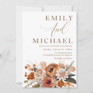 Gorgous Boho-sommaren, höstblommasbröllop Inbjudningar
