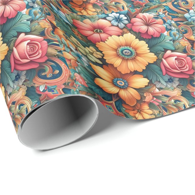 Gorgous Bouquet of Flowers Presentpapper (Rullad Hörn)