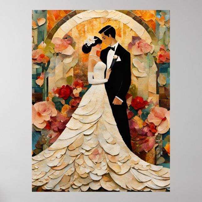 Gorgous Bride and Groom Collage Poster (Framsidan)