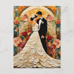 Gorgous Bride and Groom Collage Vykort