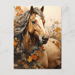 Gorgous Brown Horse AI Art Vykort
