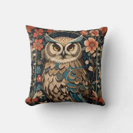 Gorgous Brown Uggla William Morris Inspired Blommi Kudde