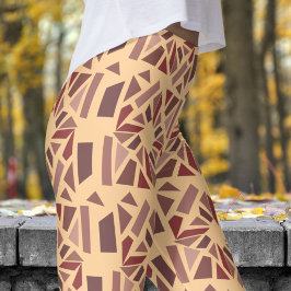 Gorgous Burleywood White Mosiac Mönster Leggings
