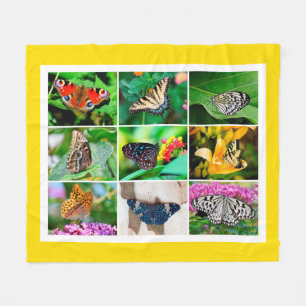 Gorgous Butterflies Collage, 9 foton Fleecefilt