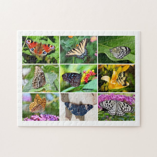 Gorgous Butterflies Collage, Ålder 8, 252 Delar Pussel (Horisontell)