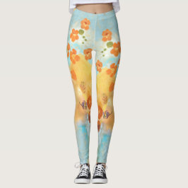 Gorgous California Orange Poppies Fält Leggings
