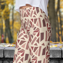 Gorgous Champagne White Mosiac Mönster Leggings