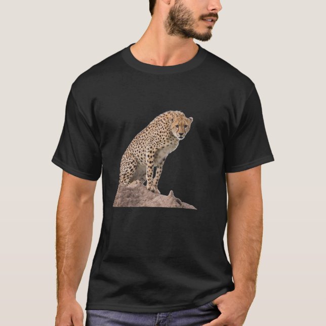 Gorgous Cheetah BeVacker Cat Photo T Shirt (Framsida)