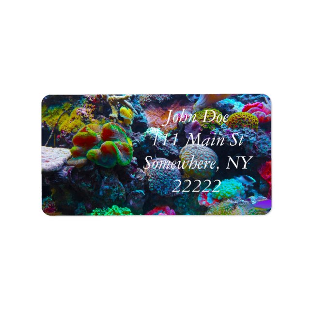 Gorgous Coral Reef Adressetikett (Framsidan)