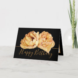 Gorgous Cream Peony Chic Blommigt Bouquet Birthday Kort