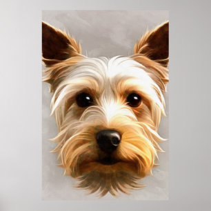 Gorgous Cute Yorkshire Terrier Puppy Flyter Poster