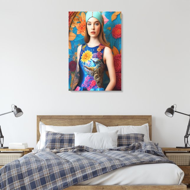Gorgous dam med tatuering canvastryck (Insitu (sovrum))