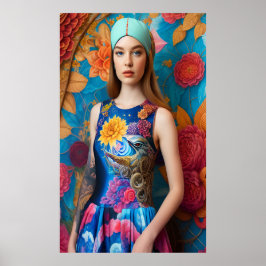 Gorgous dam med tatuering poster