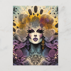 Gorgous Drag Queen Fingerprint Vykort