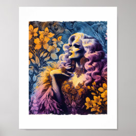 Gorgous Drag Queen in Flowers Poster