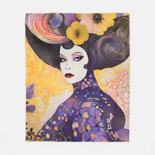 Gorgous Drag Queen Klimt Stil Fleecefilt