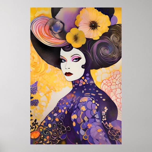 Gorgous Drag Queen Klimt Stil Poster (Framsidan)