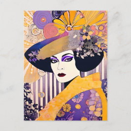 Gorgous Drag Queen Lila Gult Vykort