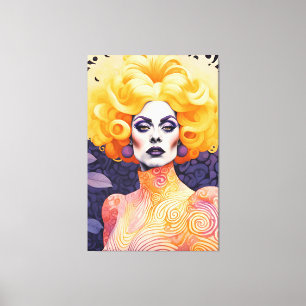 Gorgous Drag Queen Red Hair Canvastryck