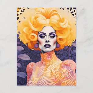 Gorgous Drag Queen Red Hair Vykort