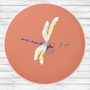 Gorgous Dragonfly på Gren på Terra Cotta Knopp