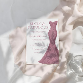 Gorgous Dress 60 och Fabulous 60:e födelsedagen Inbjudningar