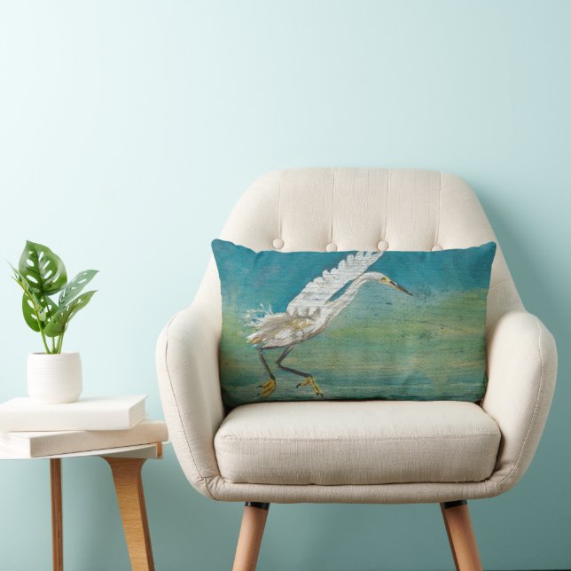 Gorgous Egret Art Lumbarkudde (Stol)