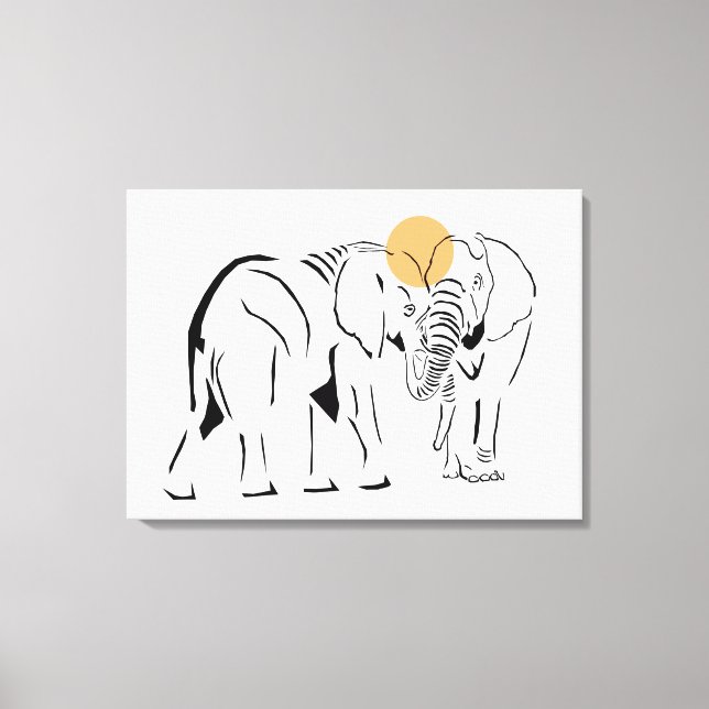 Gorgous Elephant Wrapped Canvas Art (Framsida)