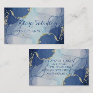 Gorgous Fantastisk Bevackra Blue Marble Visitkort