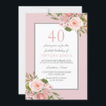 Gorgous Flowers Womans 40:e födelsedag Party Inbju Inbjudningar<br><div class="desc">Gorgous Flowers Girls 40:e födelsedagen Party Inbjudan Se matchande samling i Store</div>