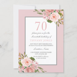 Gorgous Flowers Womans 70:e Födelsedagsfesten Inbj Inbjudningar