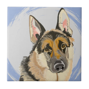 Gorgous German Shepherd, Alsatian Kakelplatta
